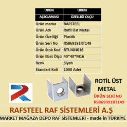 METAL ÜST ROTİL RAFSTEEL RS869391RT149