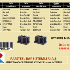 PLASTİK ÜST ROTİL RAFSTEEL RS869391RT150