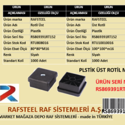 PLASTİK ÜST ROTİL RAFSTEEL RS869391RT152