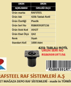 PLASTİK 42lik TABLALI ROTİL RAFSTEEL RS869391RT156