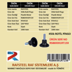PLASTİK 45lik ROTİL PİNGO RAFSTEEL RS869391RT159