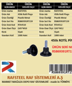 PLASTİK 45lik ROTİL PİNGO RAFSTEEL RS869391RT159