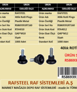 PLASTİK 40lik ROTİL PİNGO RAFSTEEL RS869391RT160