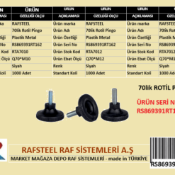 PLASTİK 70lik ROTİL PİNGO RAFSTEEL RS869391RT162