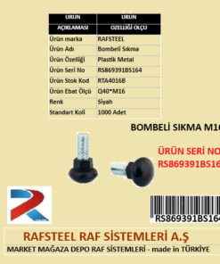 BOMBELİ SIKMA RAFSTEEL RS869391BS164