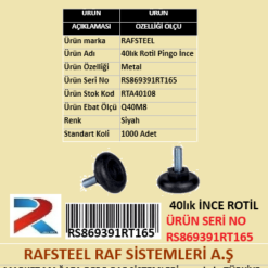 PLASTİK 40lık ROTİL İNCE PİNGO RAFSTEEL RS869391RT165