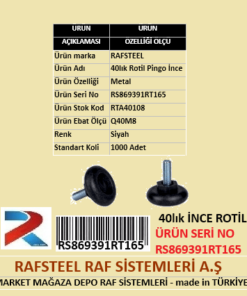 PLASTİK 40lık ROTİL İNCE PİNGO RAFSTEEL RS869391RT165