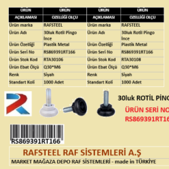 PLASTİK 30luk ROTİL İNCE PİNGO RAFSTEEL RS869391RT166