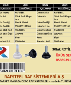 PLASTİK 30luk ROTİL İNCE PİNGO RAFSTEEL RS869391RT166
