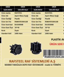PLASTİK AYARLI MASA AYAĞI RAFSTEEL RS869391MA168
