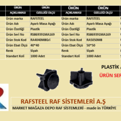 PLASTİK AYARLI MASA AYAĞI RAFSTEEL RS869391MA169