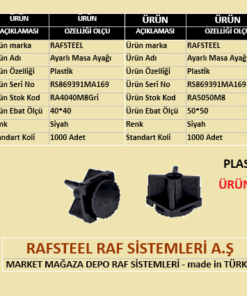 PLASTİK AYARLI MASA AYAĞI RAFSTEEL RS869391MA169