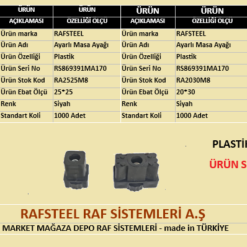 PLASTİK AYARLI MASA AYAĞI RAFSTEEL RS869391MA170
