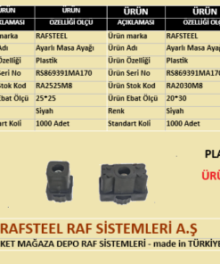 PLASTİK AYARLI MASA AYAĞI RAFSTEEL RS869391MA170