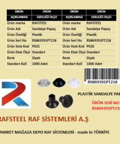 PLASTİK SANDALYE PAPUCU TAPA RAFSTEEL RS869391PT218