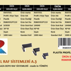PLASTİK PROFİL L TAPA RAFSTEEL RS869391PT219