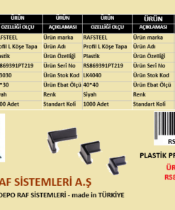 PLASTİK PROFİL L TAPA RAFSTEEL RS869391PT219
