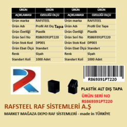 PLASTİK PROFİL TAPA RAFSTEEL RS869391PT220