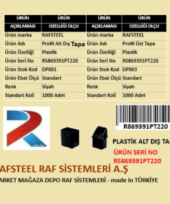 PLASTİK PROFİL TAPA RAFSTEEL RS869391PT220