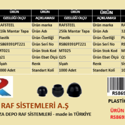 PLASTİK MANTAR TAPA RAFSTEEL RS869391PT221