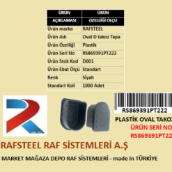 PLASTİK OVAL D TAKOZ TAPA  RAFSTEEL RS869391PT222