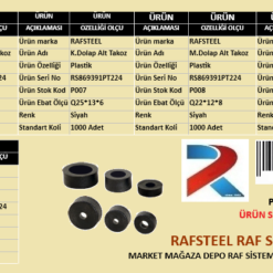 PLASTİK DOLAP ALTI PUL RAFSTEEL RS869391PT224