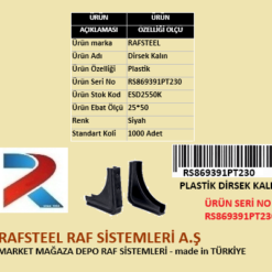 PLASTİK DİRSEK KALIN RAFSTEEL RS869391PT230