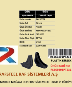 PLASTİK DİRSEK RAFSTEEL RS869391PT231