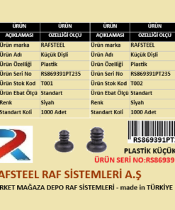 PLASTİK DİŞLİ TAPA RAFSTEEL RS869391PT235