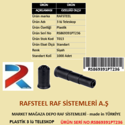 PLASTİK ÜÇLÜ TELESKOP TAPA RAFSTEEL RS869391PT236