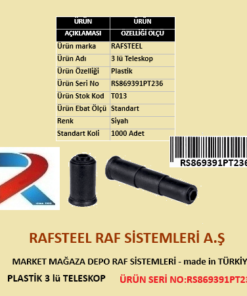 PLASTİK ÜÇLÜ TELESKOP TAPA RAFSTEEL RS869391PT236