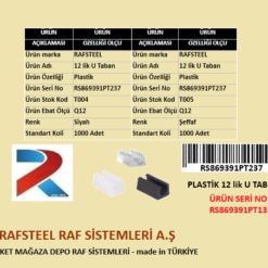 PLASTİK 12lik U TABAN RAFSTEEL RS869391PT237