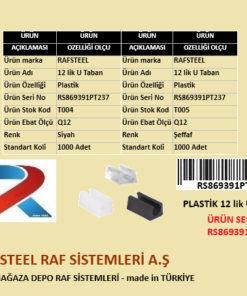 PLASTİK 12lik U TABAN RAFSTEEL RS869391PT237