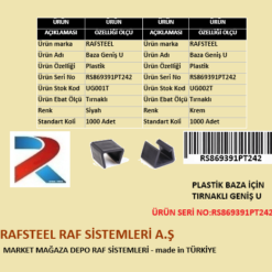 BAZA İÇİN TIRNAKLI GENİŞ U RAFSTEEL RS869391PT242