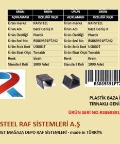 BAZA İÇİN TIRNAKLI GENİŞ U RAFSTEEL RS869391PT242