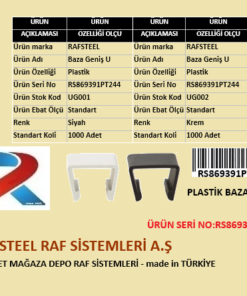 BAZA PLASTİK GENİŞ U RAFSTEEL RS869391PT244