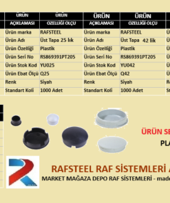 PLASTİK ÜST TAPA RAFSTEEL RS869391PT205 / 50 adet