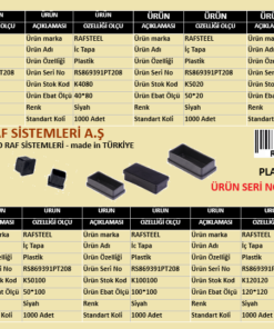 PLASTİK İÇ TAPA RAFSTEEL RS869391PT208