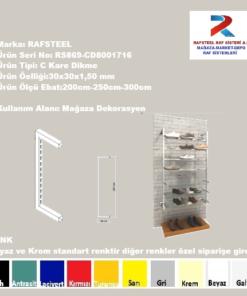 C KARE DELİKLİ DİKME 30x30x1,5 mm RS869-CD8001716