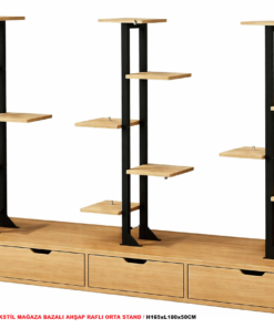 Ahşap Raflı Bazalı Orta Stand  RAFSTEEL RS869ERA0733