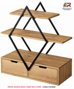 Ahşap Raflı Bazalı Orta Stand RAFSTEEL RS869ERA0732