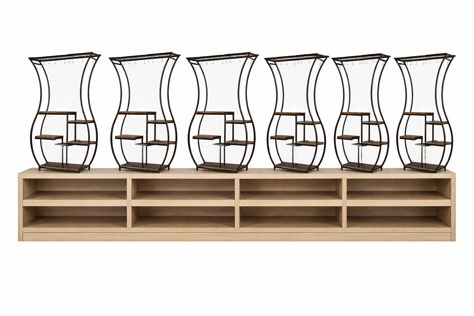 Askılık Stand Bazalı Ahşap Raflı RAFSTEEL RS869ERA0708 3 Askılık Stand Bazalı Ahşap Raflı RAFSTEEL RS869ERA0708