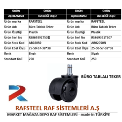 BÜRO İÇİN 11 PİMLİ N6 ÜST KAPAKLI TEKER RS869391T508