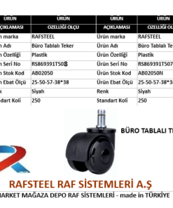 BÜRO İÇİN 11 PİMLİ N6 ÜST KAPAKLI TEKER RS869391T508