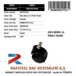 BÜRO İÇİN 11 PİMLİ DÜZ TEKER RS869391T511