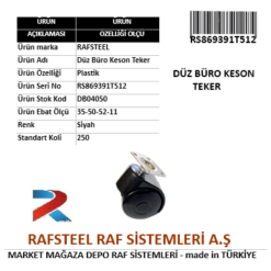 BÜRO İÇİN DÜZ KESON TABLALI TEKER RS869391T512