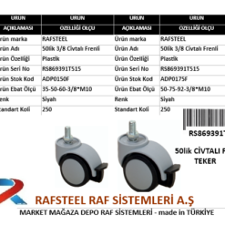 50lik VE 75lik 3/8 CİVATALI FRENLİ TEKER RS869391T515