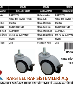 50lik VE 75lik 3/8 CİVATALI FRENLİ TEKER RS869391T515