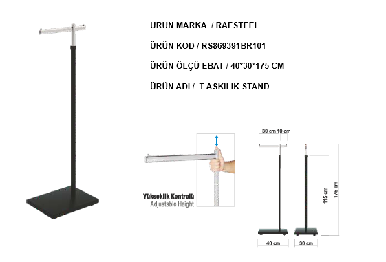 RONDO BAZALI T ASKILIK AYAKLI STAND RAFSTEEL RS869391ERA101 DÜZ PROFİL 3 RONDO BAZALI T ASKILIK AYAKLI STAND RAFSTEEL RS869391ERA101 DÜZ PROFİL