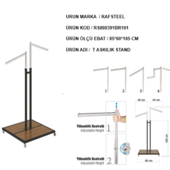 Askılık T Bazalı Stand RAFSTEEL RS9000RA0103